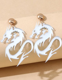 Fashion Gold Alloy Resin Dragon-shaped Earrings