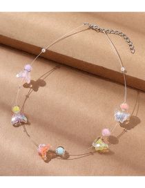 Fashion Color Resin Butterfly Necklace