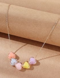 Fashion Gold Resin Heart Necklace