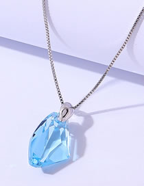 Fashion Sea ??blue Geometric Shaped Crystal Necklace