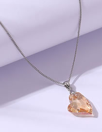 Fashion Champagne Geometric Heart Crystal Necklace