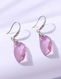 Fashion Pink Geometric Crystal Stud Earrings