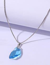 Fashion Blue Geometric Crystal Necklace