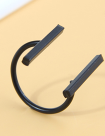 Fashion Black Alloy Geometric Vertical Bar Split Ring