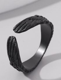 Fashion Black Alloy Wings Open Ring