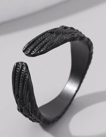 Fashion Black Alloy Wings Opening Ring