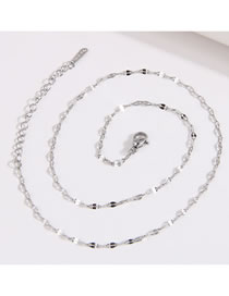 Fashion Silver Titanium Geometric Chain Necklace