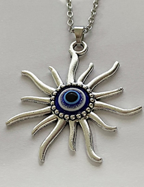 Fashion Silver Alloy Eye Sun Necklace