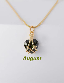 Fashion August (august) (2 Items) Alloy Geometric Heart Necklace