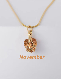 Fashion November (november) (2 Items) Alloy Geometric Heart Necklace