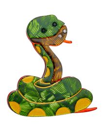 Fashion Serpentine Acrylic Print Snake Brooch