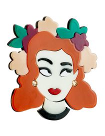 Fashion Color Acrylic Cartoon Character Brooch