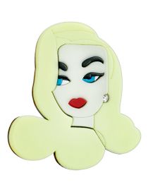Fashion Figure Acrylic Cartoon Character Brooch