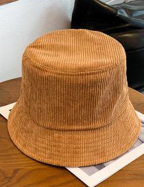 Fashion Khaki Solid Corduroy Bucket Hat
