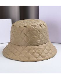 Fashion Khaki Cotton Diamond Bucket Hat