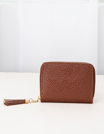 Fashion Short Brown Pu Multi-card Short Wallet