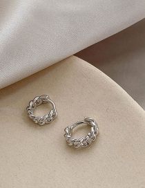 Fashion Silver Metal Chain Twist Earrings