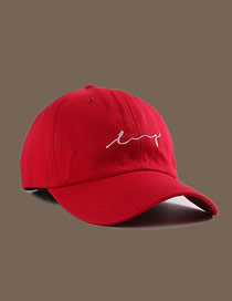 Fashion Grass Embroidered Red Cotton Letter Embroidered Baseball Cap