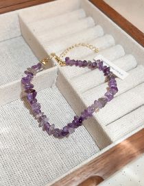 Fashion 2# Bracelet - Purple Irregular Stone Beaded Bracelet