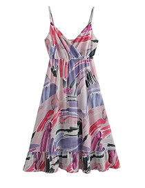 Fashion Printing Polyester Printed Slip Dress