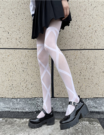 Fashion White Cross Tie Stockings