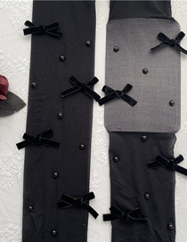 Fashion Black Velvet Bow Stockings