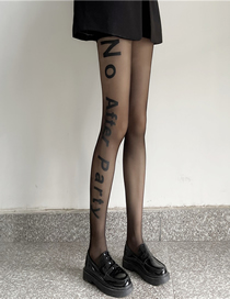 Fashion Black Velvet Monogram Embroidered Stockings