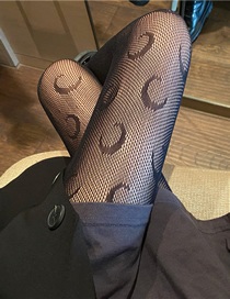 Fashion Black Moon Lace Cutout Fishnet Socks