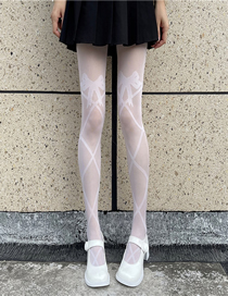Fashion White Cross Tie Bow Stockings