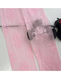 Fashion Pink Rose Lace Fishnet Stockings