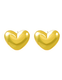 Fashion Gold Metal Heart Stud Earrings
