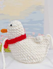 Fashion White Duck Bun Wool Crochet Diagonal Duck Bag