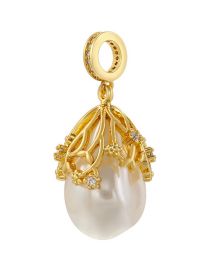 Fashion Gold Copper Inlaid Zirconium Pearl Hollow Out Diy Jewelry Accessories