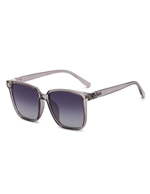 Fashion Translucent Gray Frame Faded Gray Film Large Square Frame Sunglasses