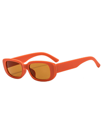 Fashion C8-orange Red Frame Tea Tablets Pc Frosted Small Frame Square Sunglasses