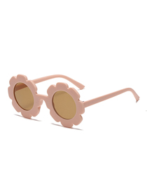 Fashion Rice Noodle Box Tea Chips (sand) Pc Sunflower Round Frame Sunglasses