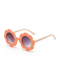 Fashion Orange Frame Milk White Legs Double Gray Film (bright) Pc Sunflower Round Frame Sunglasses