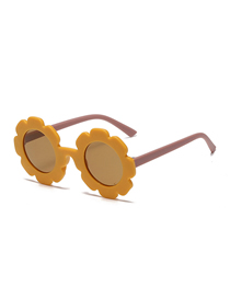 Fashion Soybean Leg Tea Slices (sand) Pc Sunflower Round Frame Sunglasses