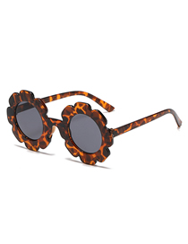 Fashion Gray Bean Curd Frame (bright) Pc Sunflower Round Frame Sunglasses