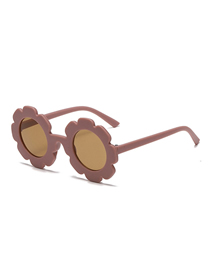 Fashion Red Bean Paste Frame Tea Slices (sand) Pc Sunflower Round Frame Sunglasses