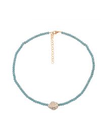 Fashion 5# Crystal Beaded Geometric Necklace