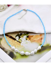 Fashion 15# Rice Bead Pearl Beaded Necklace