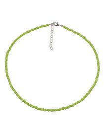 Fashion Pea Green Colorful Rice Bead Beaded Necklace