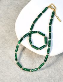 Fashion 19# Semi-precious Beaded Geometric Necklace