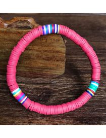 Fashion Y06 Coral Powder Multicolored Clay Beaded Bracelet