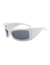 Fashion Gray Frame With White Frame Pc Large Frame Sunglasses