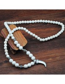 Fashion 1# Coconut Loose Beaded Horn Necklace