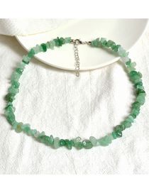 Fashion Green Geometric Stone Beaded Necklace