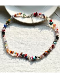 Fashion Y15 Mixed Color Geometric Stone Beaded Necklace