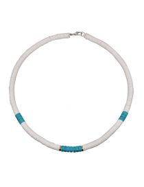Fashion Blue And White Slime Beaded Necklace